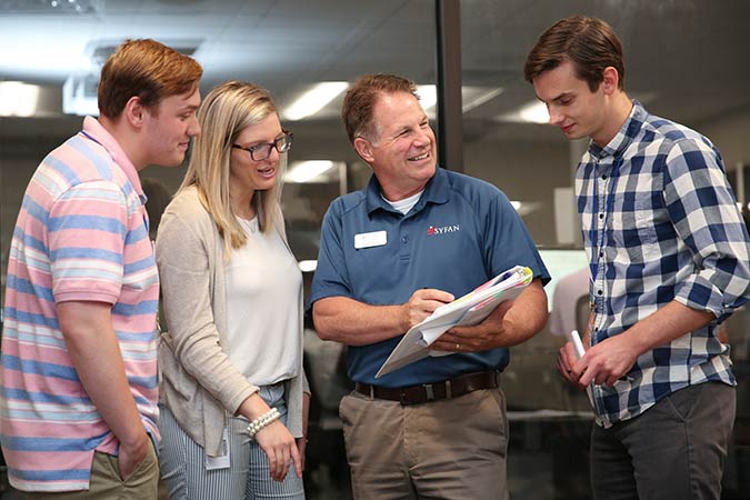 students shadowing logistics director