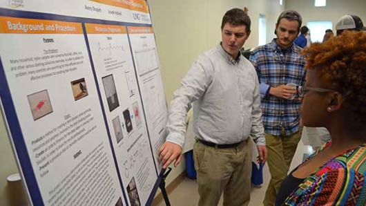 student presenting at an undergraduate research