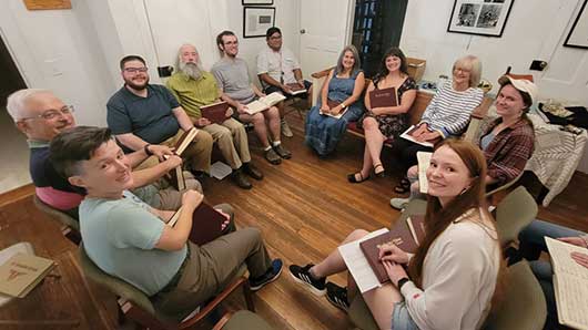 Participants in the Sacred Harp group