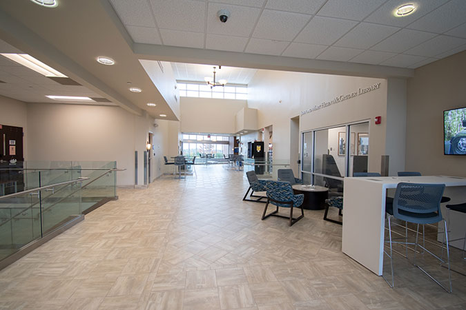 view of the upper lobby cozy seating area