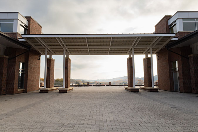 view of the mountains from the veranda terrace