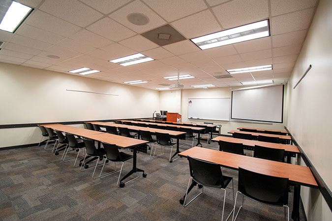 view of the a typical classroom on oconee