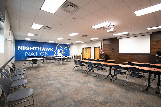 big room, tables and chairs