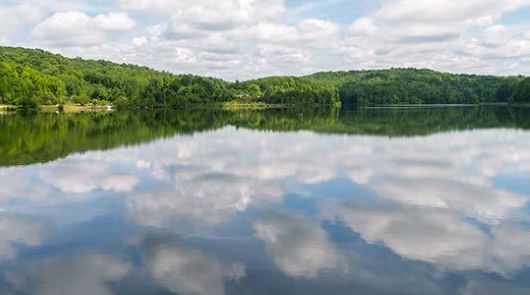 Wide shot photo of the lake