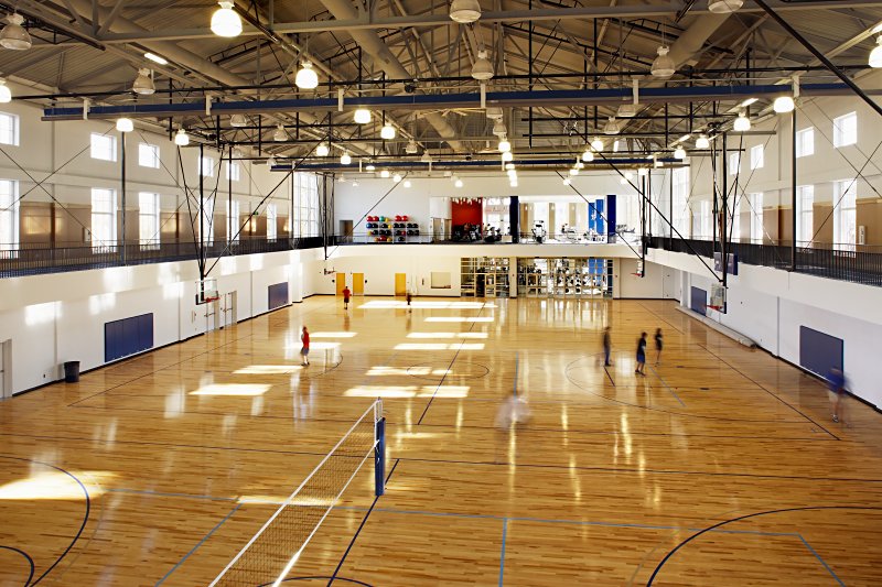 Dahlonega's recreation center inner basketball and volleyball courts