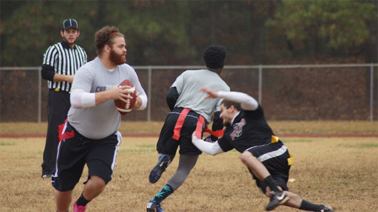 guys playing flag football