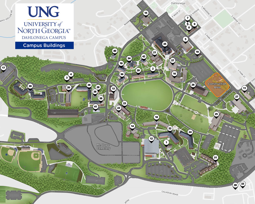 Georgia College Campus Map Address & Maps - Dahlonega Campus