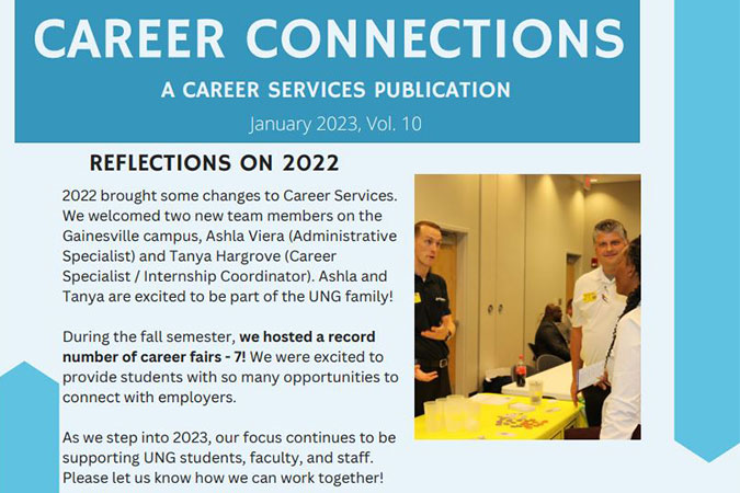 Cover of  January 2023 Career Connections Newsletter