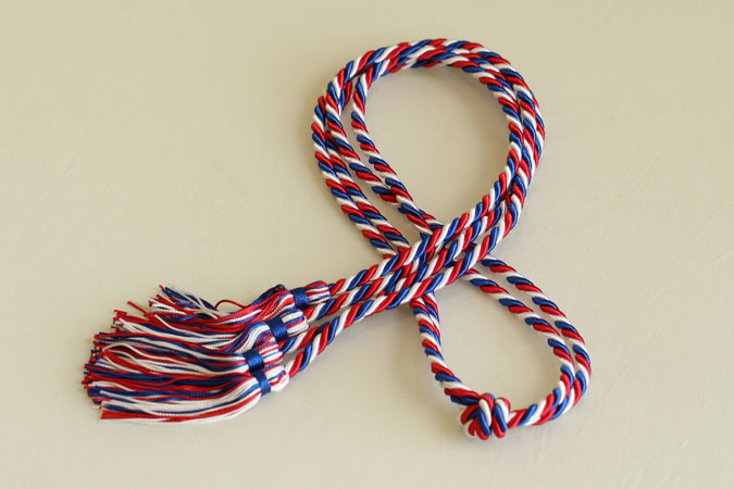 veteran or military red, white, and blue cord 