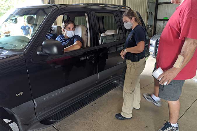 Students practicing for traffic stops