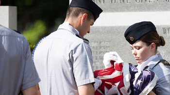 UNG Cadets folding a U.S. Flag