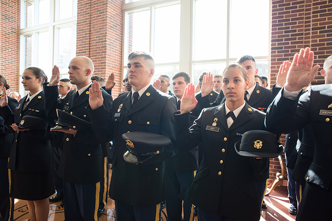 cadets at commissioning ceremony