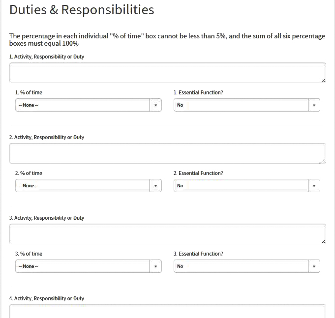 Duties and Responsibilities section