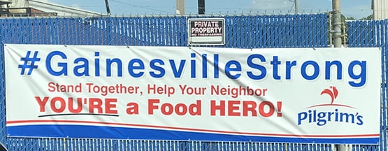 Vinyl Sign Motivating Gainesville Food Workers