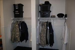 Cadet residence hall closet