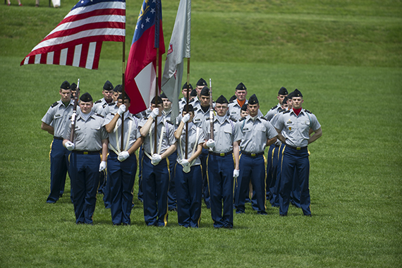 Color Guard Cadets on drill field