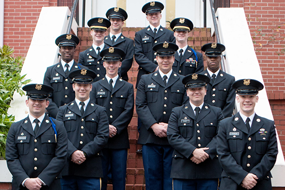 Patriot Choir standing on steps