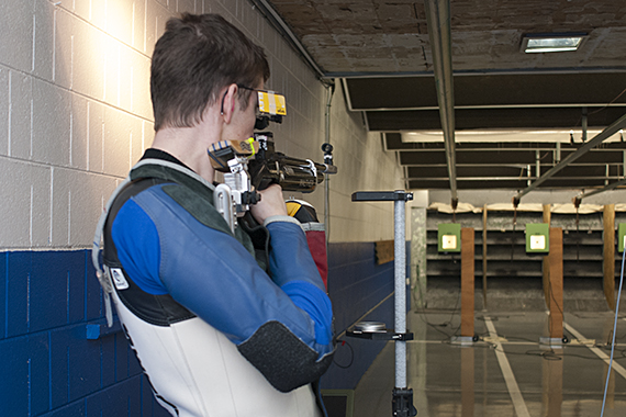 Student at shooting range