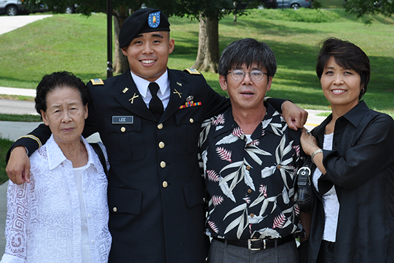 Cadet with family