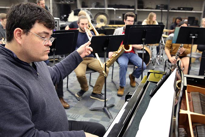 jazz practice in music classroom