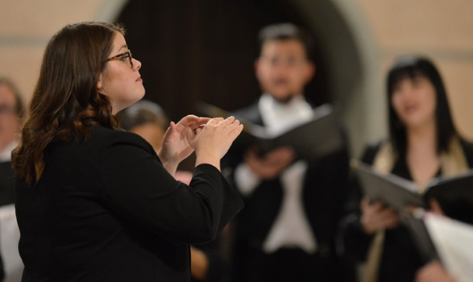 conductor leading choir