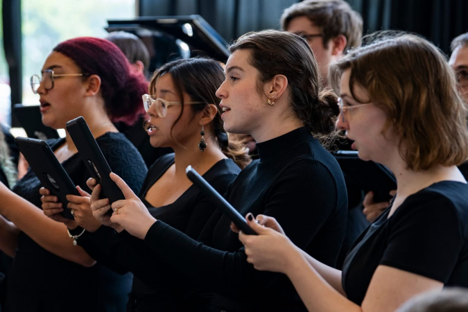 students singing in the choir