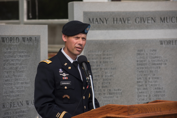 LTC Gannaway speaks during Memorial Retreat