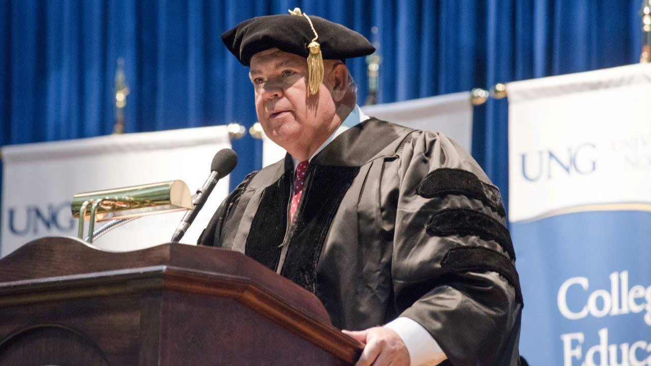 The new academic building under construction at UNG's Blue Ridge Campus will be named David E. Ralston Hall in honor of the late speaker of the Georgia House of Representatives.