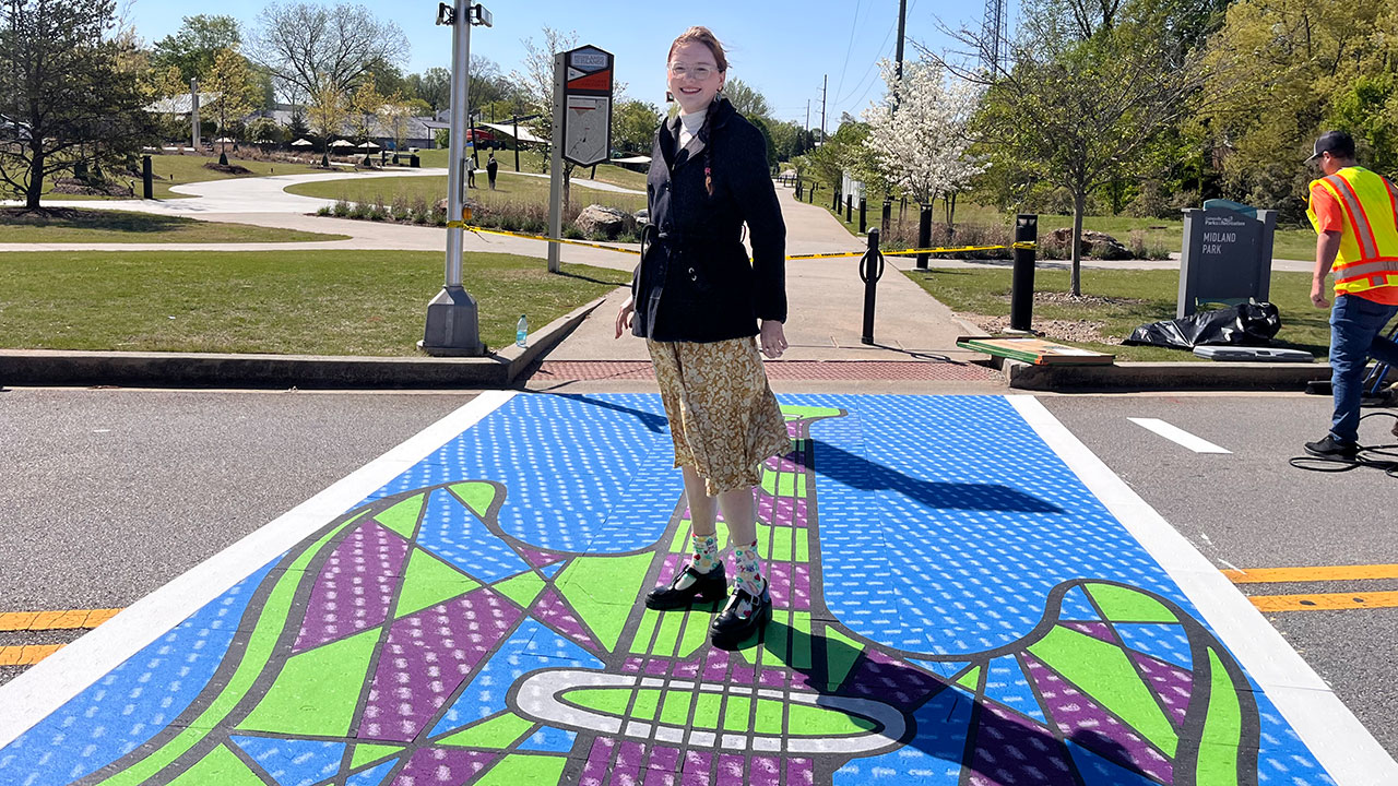 Student designs art for Gainesville crosswalk