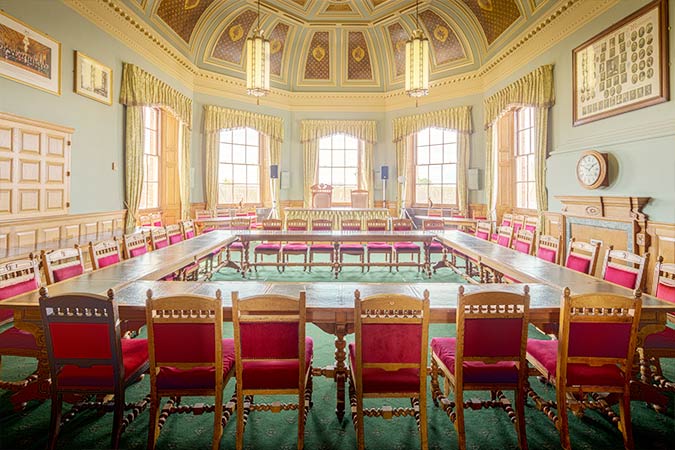 Empty legislative room