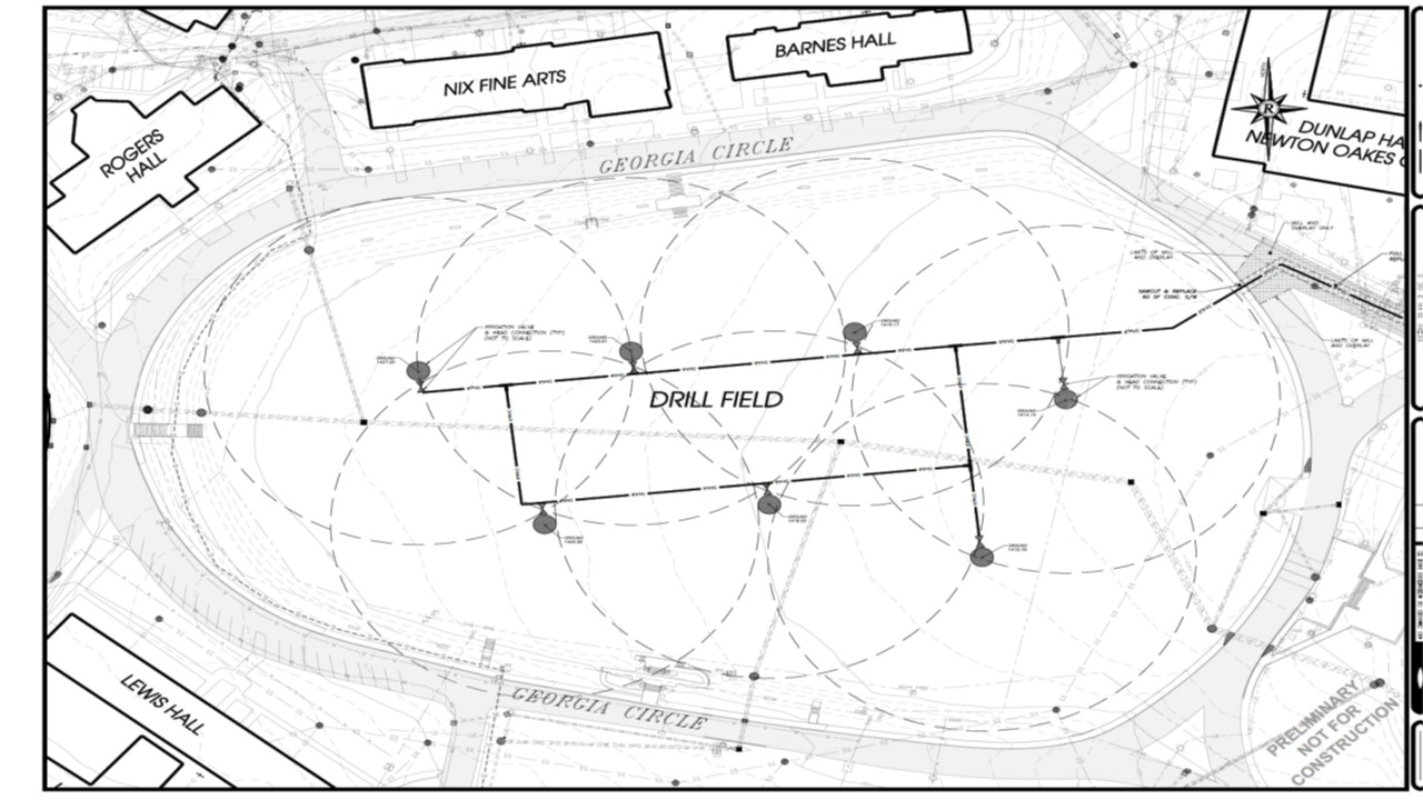 blueprint map of drill field