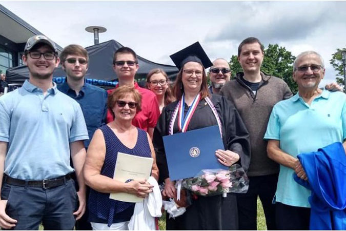 Renee Clement and family at commencement