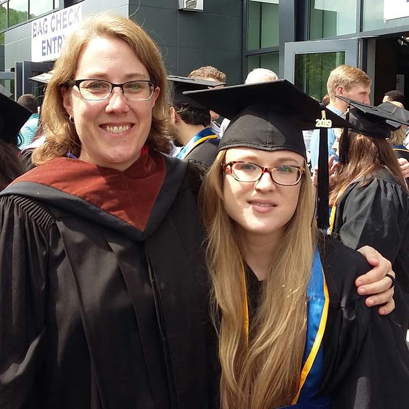 Lauren with graduation regalia