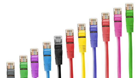 several network cables in a parallel form